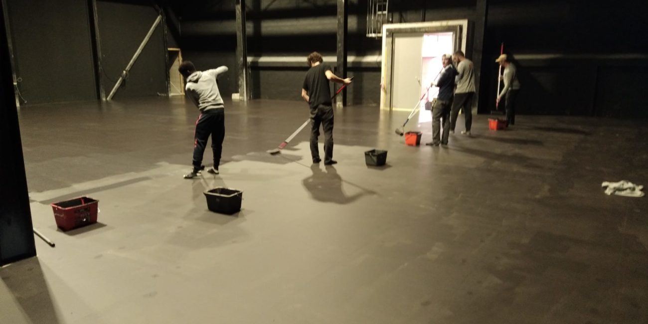 Glob Théâtre Bordeaux: painting of the Saltis floor